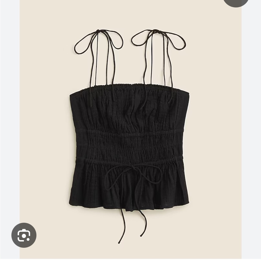 NWT J. Crew Black Textured Gauze Top, Size Small
